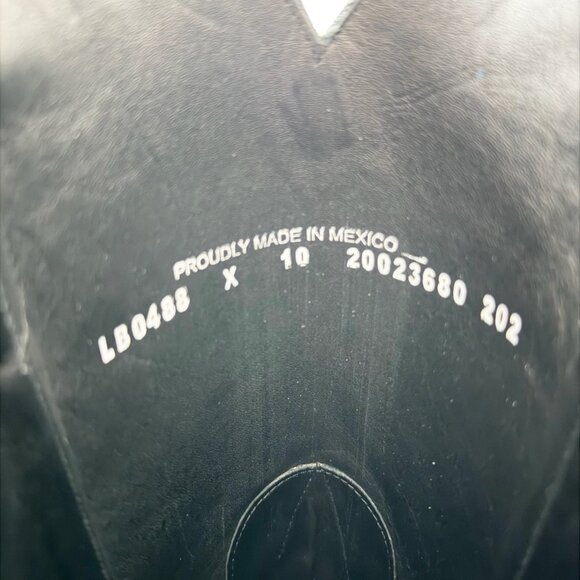 Lane LEXINGTON Womens Cowboy Boots 10 Black Western Cowgirl Mid Calf Pointed Toe - Picture 9 of 11